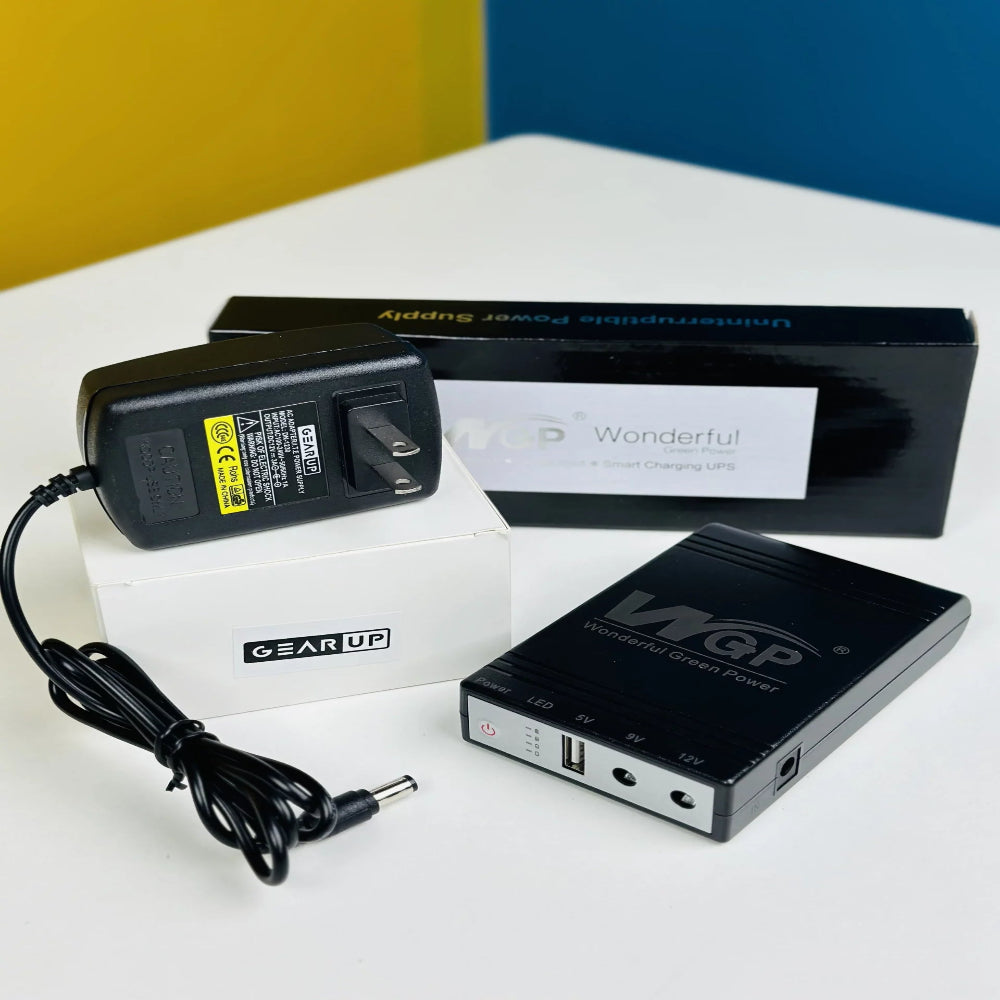 WGP mini UPS + GearUP Adapter Combo Pack (5/9/12V- 8800mAh + 12/3A) ____________