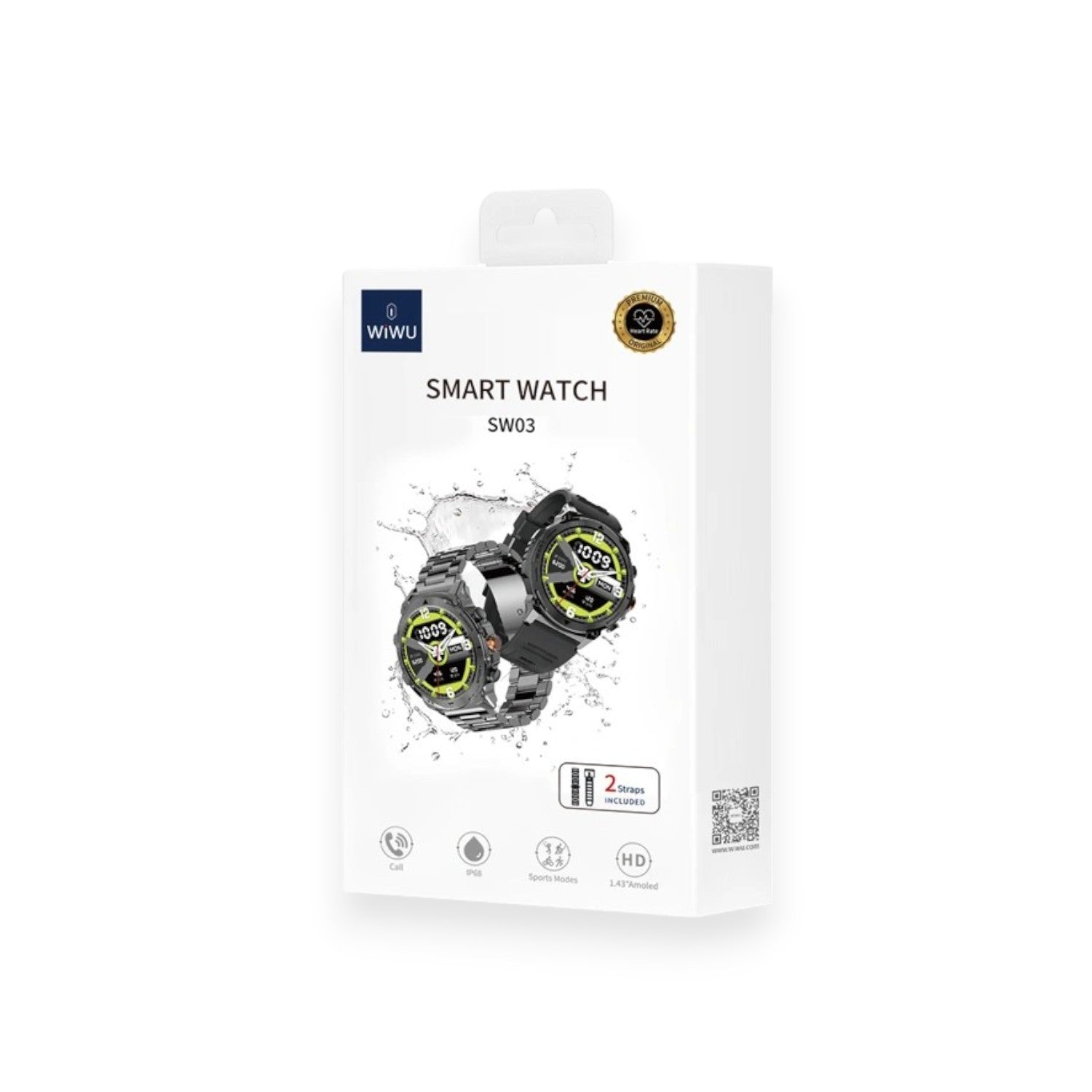 WiWU SW03 IPX68 Smart Watch – Black