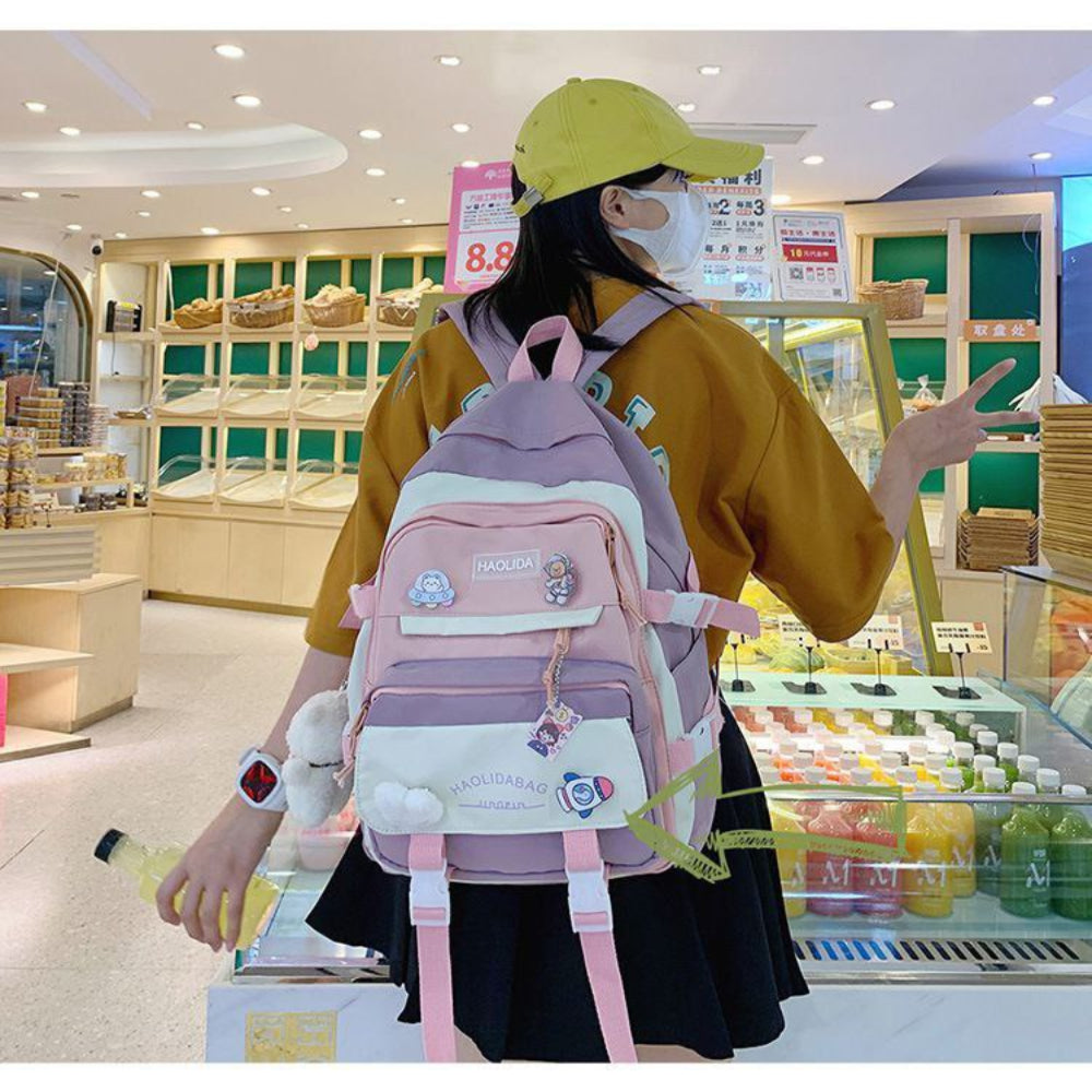 Kawaii Bunny Backpack with Bear Pendant & Pins RM70 (P-1374)