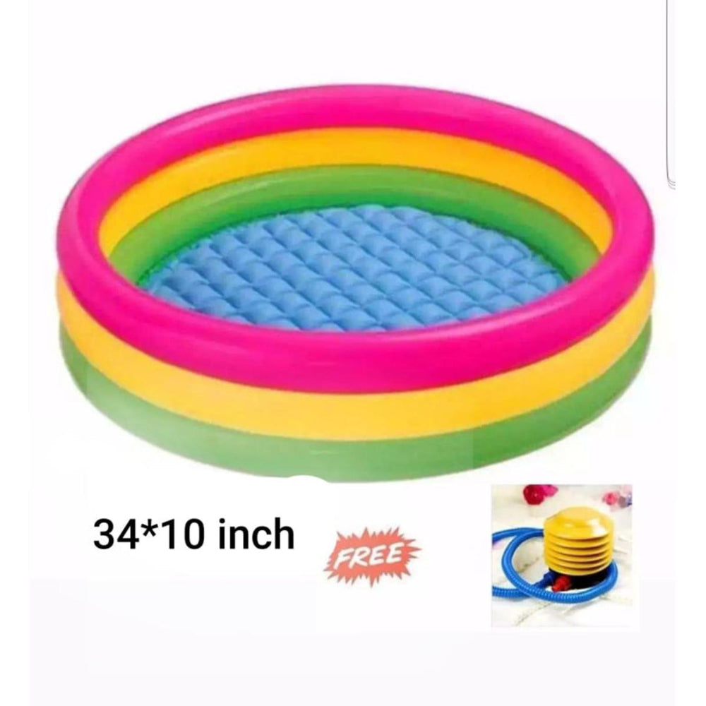 Baby Bath Tub, Baby Swimming Pool with Pumper (34 X10inch) - Multicolor Baby Bath Tub, Baby Swimming Pool with Pumper (34 X10inch) - Multicolor (P-1916)