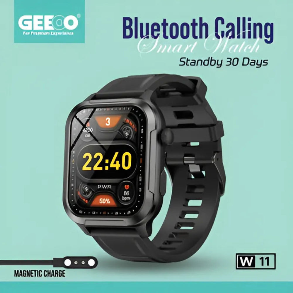 Geeoo W11 Bluetooth Calling Smart watch – Black